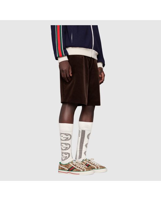 Gucci White Interlocking Logo Intarsia Socks