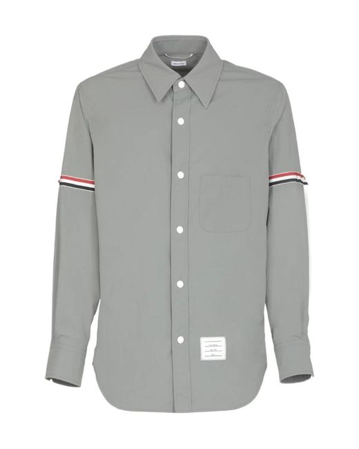 Thom Browne Gray Buttoned Long-Sleeved Shirt for men