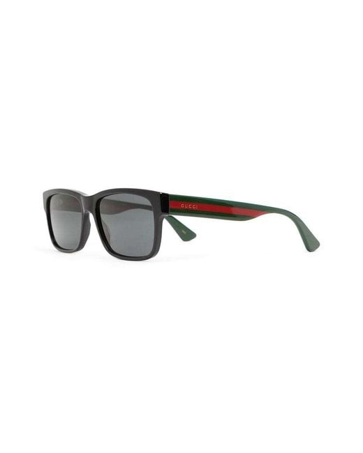 Gucci Black Eyewear Rectangular Frame Sunglasses