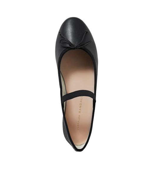 Loeffler Randall Black Leonie Bow-Embellished Leather Flats
