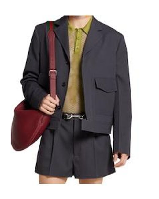 Gucci Black Pocket Detailed Collared Jacket for men