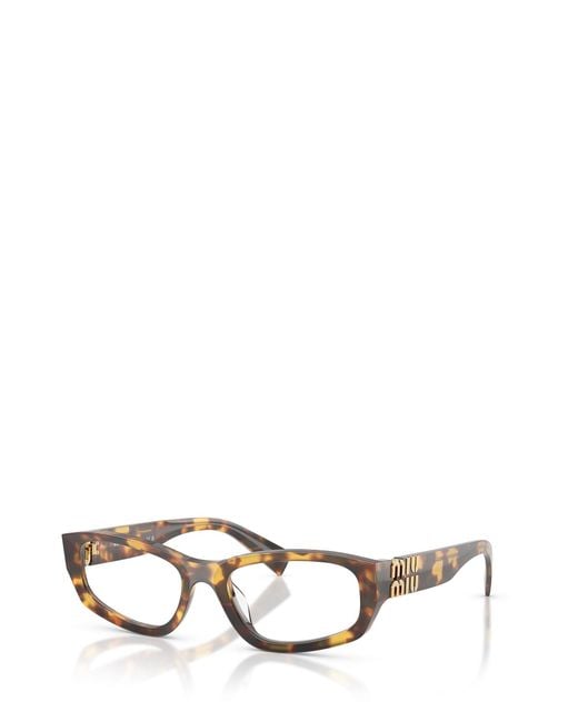 Miu Miu White Eyewear Geometric Frame Glasses