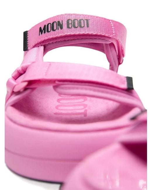 Moon Boot Pink Logo-Strap Platform Sandals for men