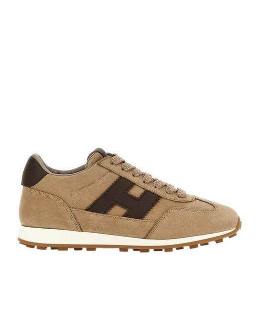 Hogan Brown Low Top Lace Up Sneakers