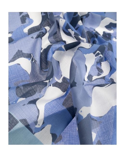 Moschino Blue Animal Print Scarf for men