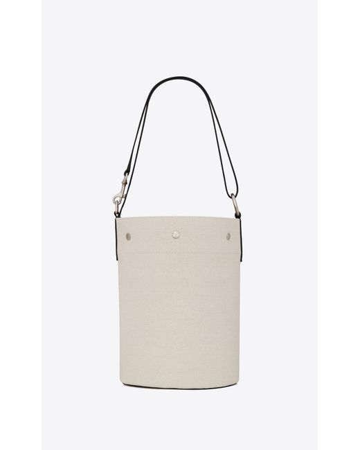 Saint Laurent White Rive Gauche Bucket Bag