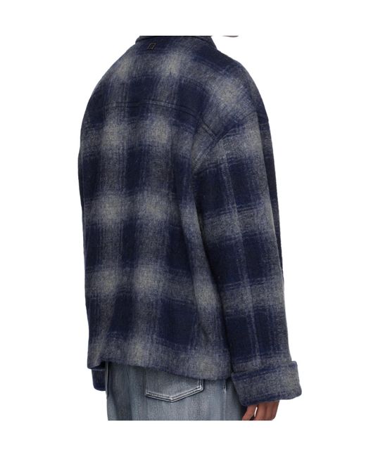Wooyoungmi Blue Plaid Jacket for men