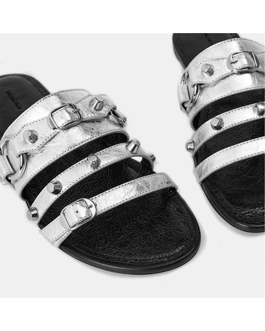 Balenciaga White Bal City Flat Sandals