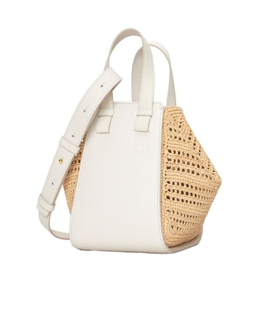 Loewe White Small Woven Shoulder Bag