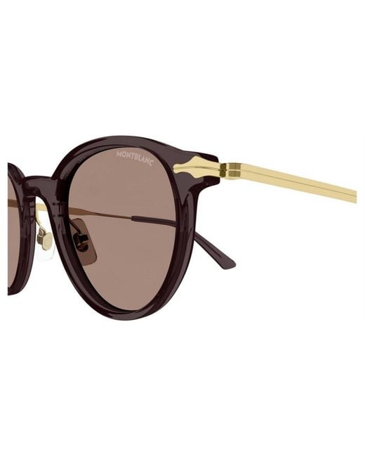 Montblanc Brown Eyewear Round Frame Sunglasses for men