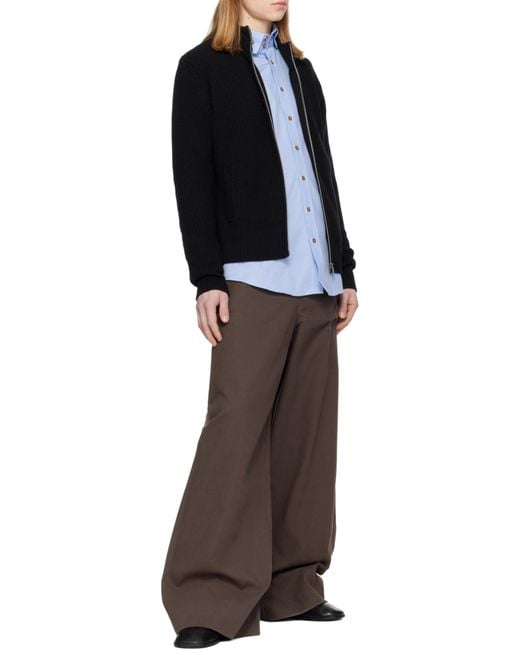 Vivienne Westwood Black Logo Embroidered Cardigan for men