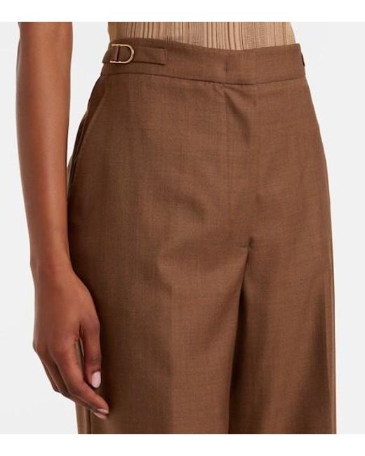 Gabriela Hearst Brown Wool And Silk Flared Pants