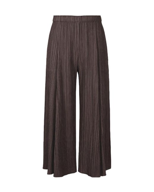 Pleats Please Issey Miyake Brown Pleats Please Issey Miyake Mellow Pleats Pants