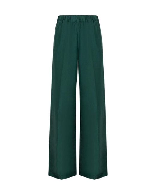 P.A.R.O.S.H. Green High-Waist Satin Trousers