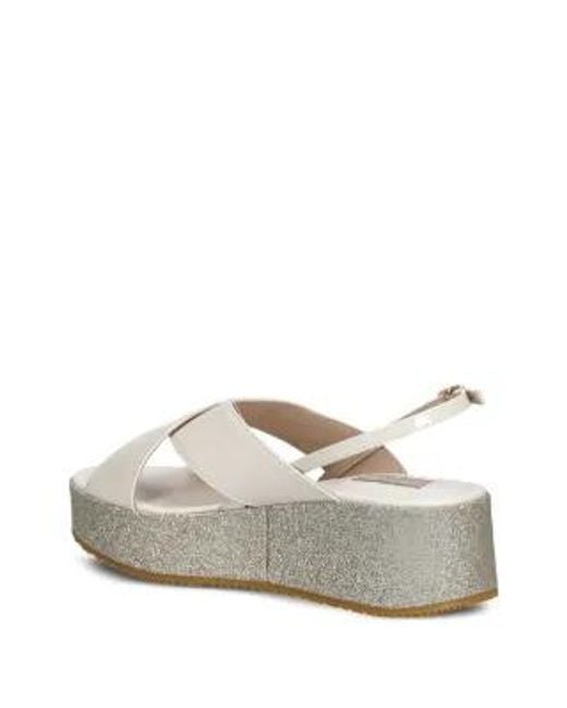 Liu Jo White Logo Plaque Open Toe Sandals