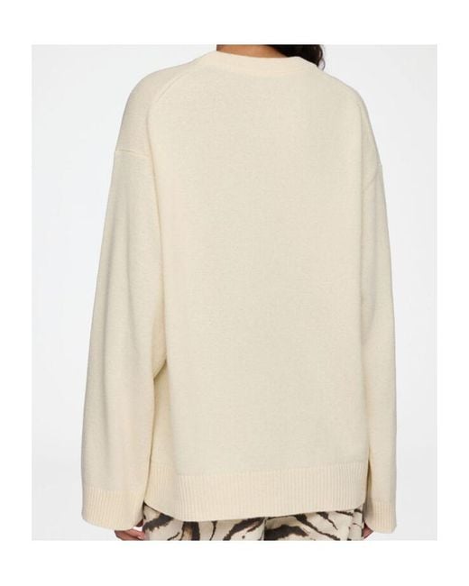Ganni White Strawberry Oversized Jumper