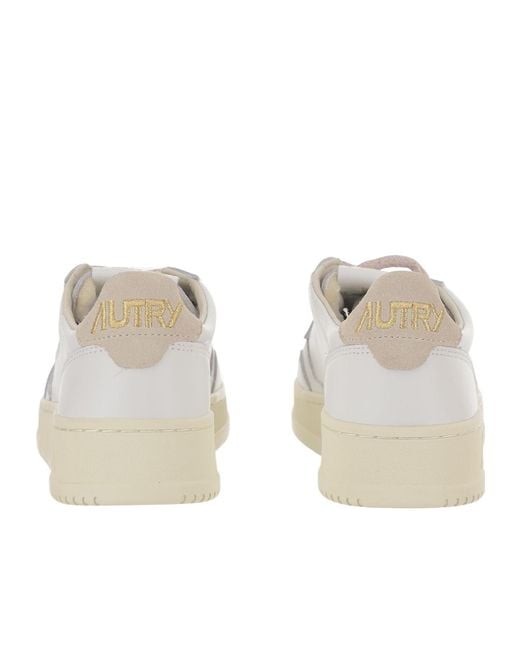Autry White Medalist Lace-Up Sneakers