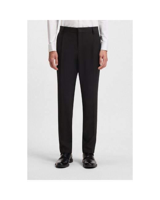 Boss Black Full-Length Straight-Leg Suit Trousers for men