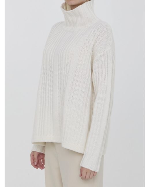 Max Mara White Vitalba Turtleneck Jumper