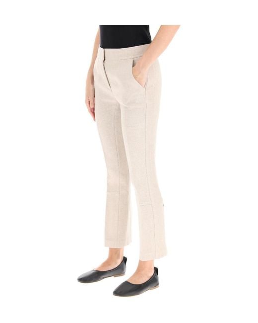 Tory Burch Natural Phoebe Tailored Pants