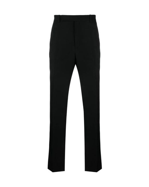 Saint Laurent Black Button Detailed Straight Leg Trousers for men