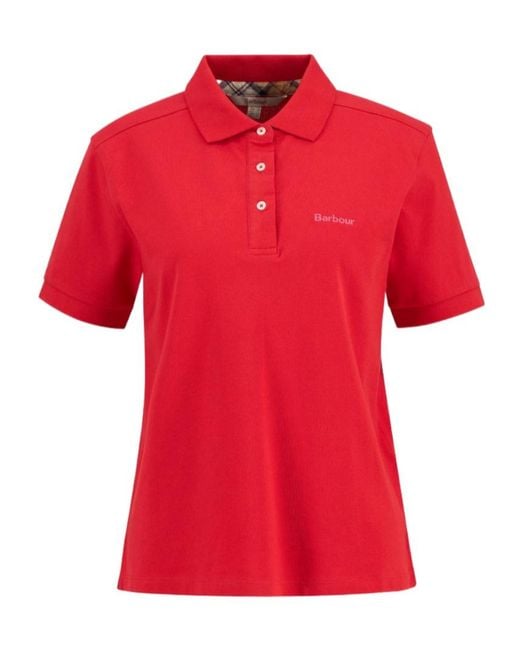 Barbour Red Bowford Polo Top