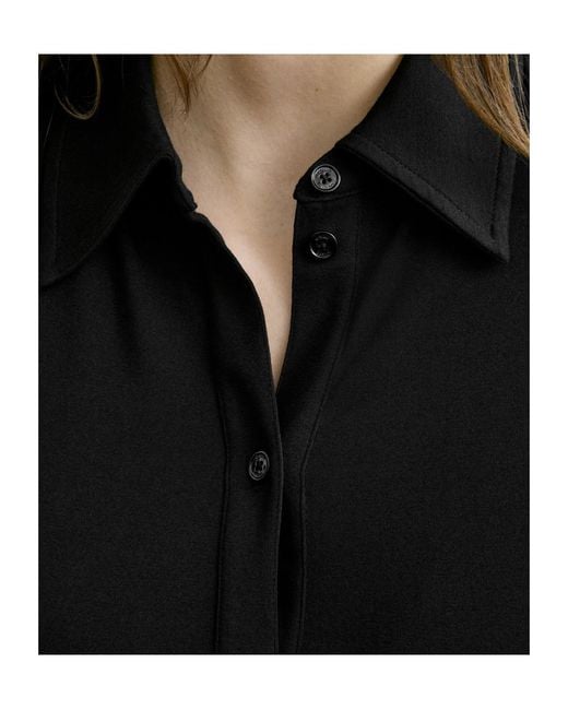 Totême  Black Totême Fitted Jersey Blouse