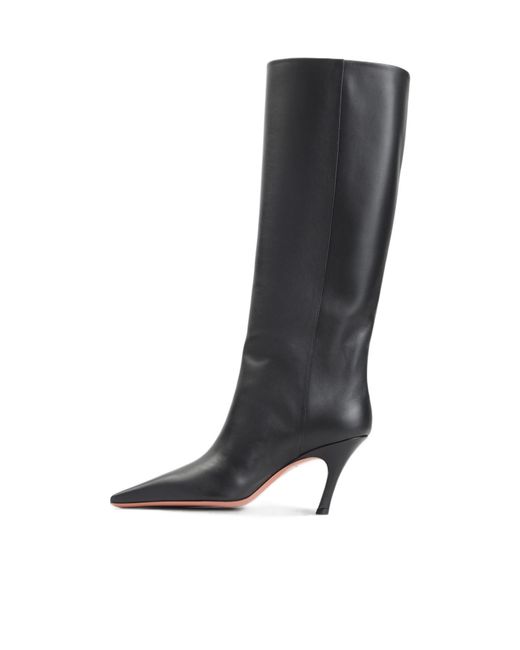 AMINA MUADDI Black Pointed-Toe Boots