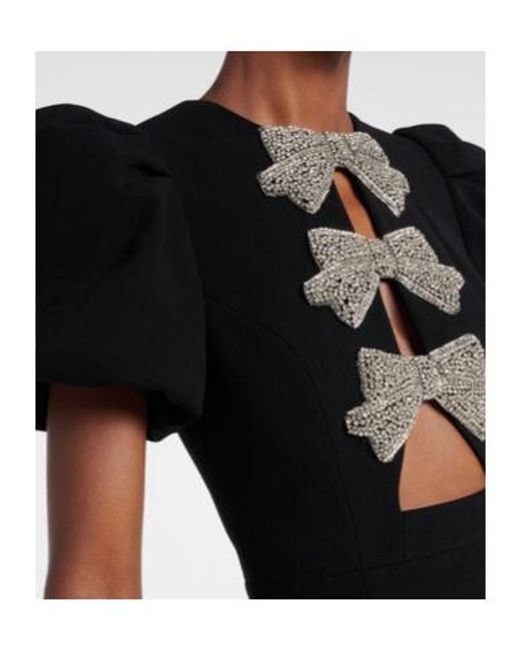 Rebecca Vallance Black Violetta Bow-Detail Gown
