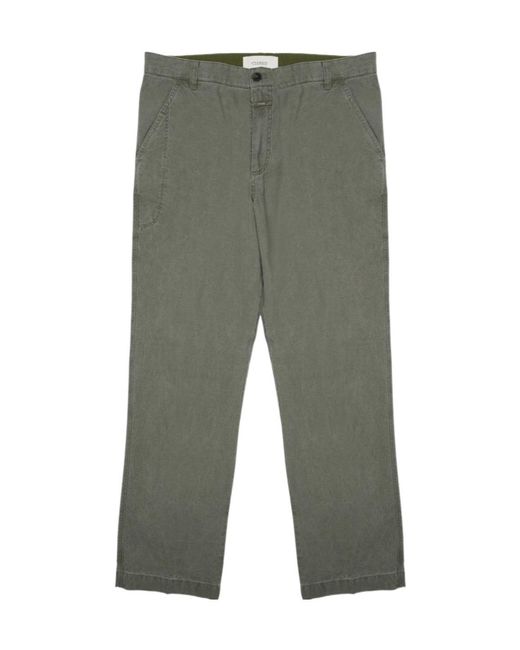 Closed Green Straight-Leg Pants for men