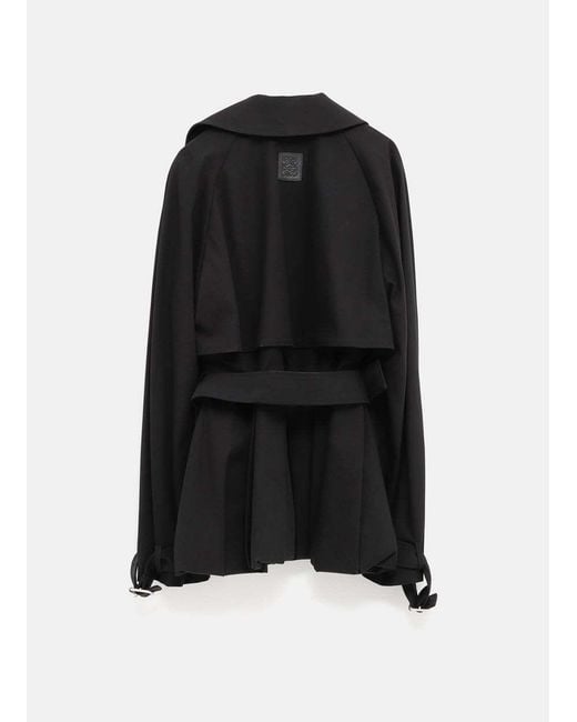 Loewe Black Buckled Collared Coat