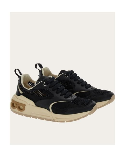Ferragamo Black Logo Low-Upper Sports Shoes