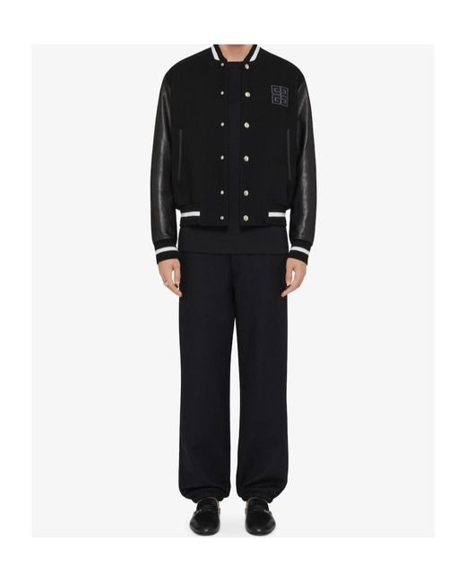 Givenchy Black 4G Button-Up Varsity Jacket for men