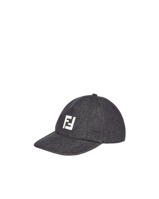Fendi Multicolor Logo Embroidered Denim Baseball Cap for men