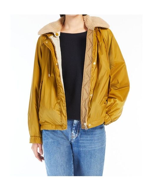 Weekend by Maxmara Yellow Button Detailed Drawstring Coat