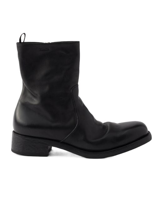 Prada Black Logo-Detailed Zipper Boots for men