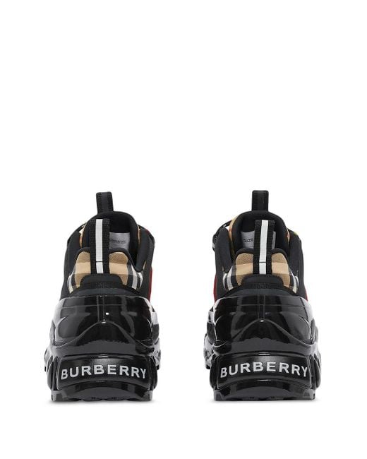 Burberry Black Vintage Check Arthur Sneakers for men
