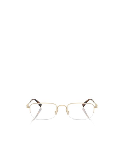 Rectangle Rim Glasses Miu Miu Eyewear Rectangular Frame Full Rim Glasses in Natural | Lyst UK