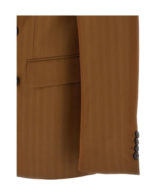 Dries Van Noten Brown Barry Double Breasted Blazer for men