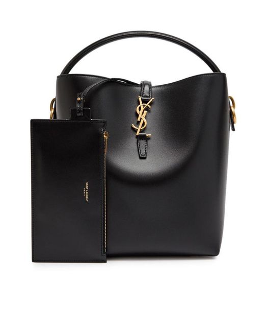 Saint Laurent Black Le 37 Small Leather Bucket Bag