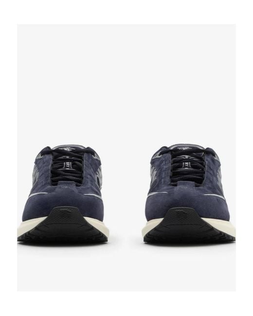 Burberry Blue Suede Nylon Eclipse Sneakers for men