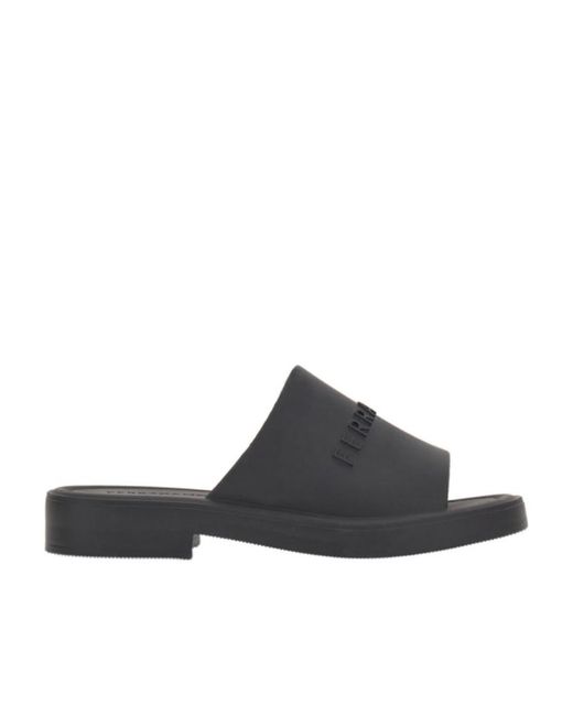 Ferragamo Black Logo-Embossed Sandals for men