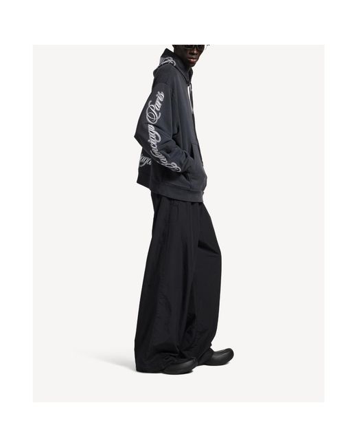 Balenciaga Blue Cursive Oversized Hoodie for men