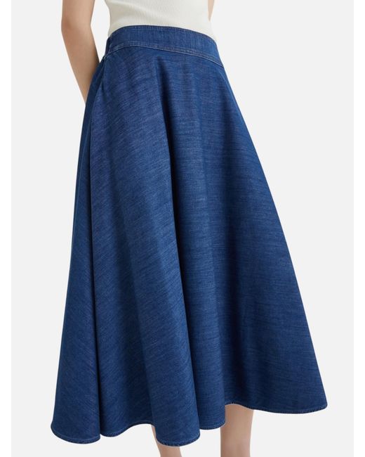 Marella Blue Figura Denim Circle Skirt