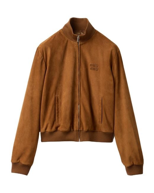 Miu Miu Brown Waxed Suede Jacket