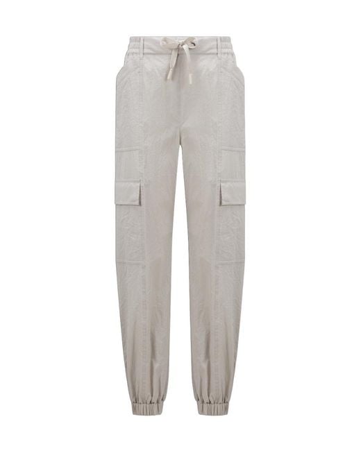 Moncler Gray Cotton Cargo Trousers