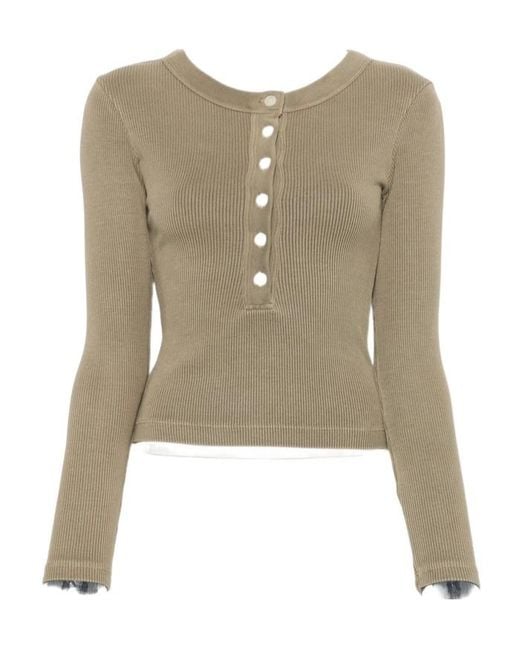 Citizens of Humanity Green Ribbed-Knit Top
