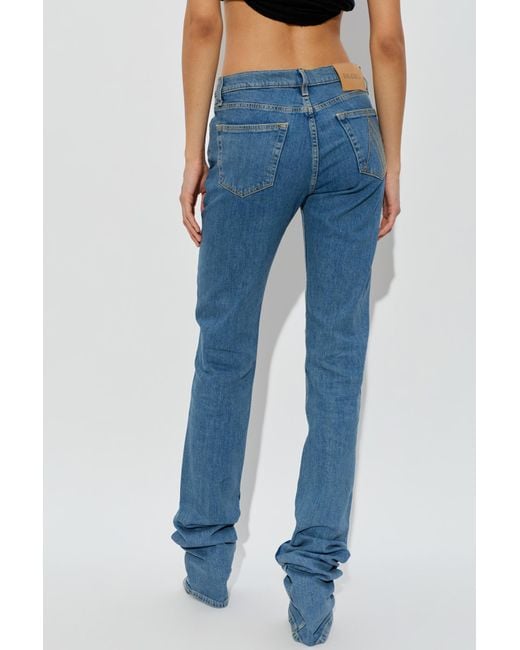 The Attico Blue The Logo-Patch Denim Jeans