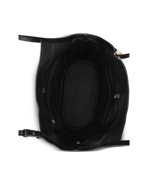 Kate Spade Black Deco Tulip Leather Belt Tote Bag