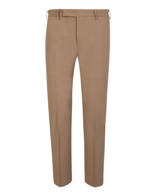 Pt Pantaloni Men's Natural Pt Torino Straight-Leg Cropped Tailored